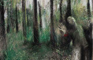 Phoebe Boswell, the smallest play of leaves in my branches, the smallest scar on my bark, 2024, pastel on paper, 153cm x 123cm, courtesy the Artist and Gallery 1957.
