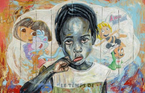 William Tagne Njepe, Enfance Volée, 2024. Courtesy of  Black Liquid Art 