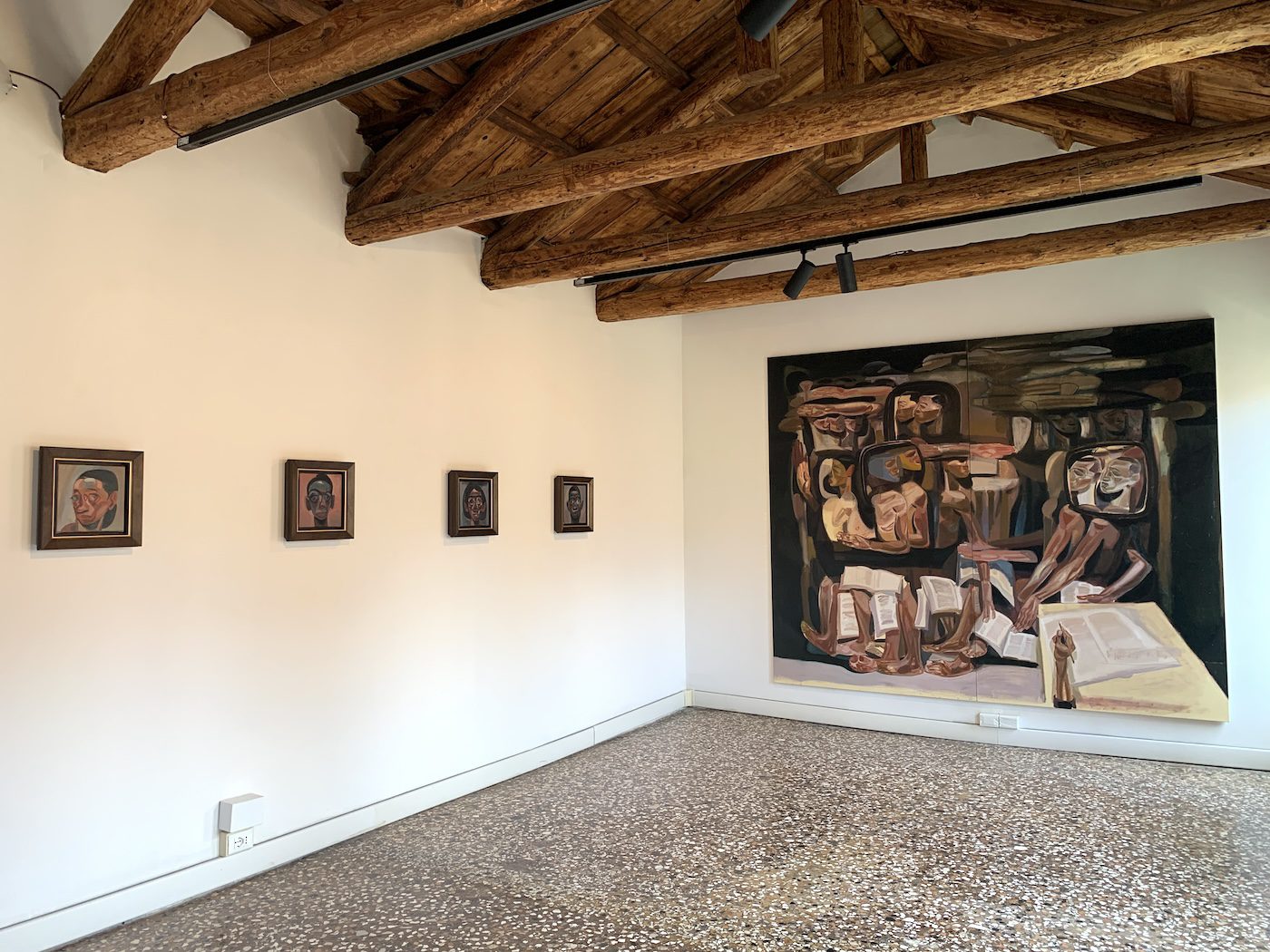 Tesfaye Urgessa, works form the series "No country for young men", 2019. Installation view at the Ethiopian Pavilion, 60th Venice Biennale. Photo: C&