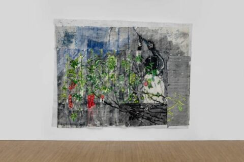 Gareth Nyandoro, 'Greenhouse Trellising', 2023 | Mixed Media / Paper Mounted on Canvas 300 x 230 cm / 118 1/8 x 90 1/2 in | GNY 101