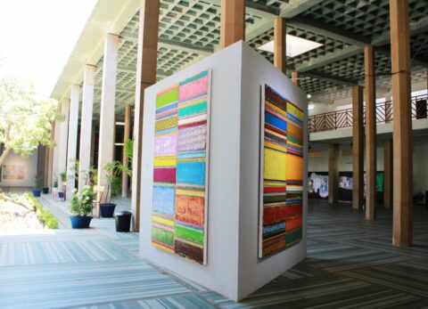 Tegene Kunbi, Installation View at the 14th Dakar Biennale, 2022. Photo: Roseline Olang’ Odhiambo.
