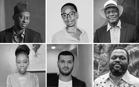 The curatorial team of the 14th Bamako Encounters: (clockwise) Lassana Igo Diarra, Nadine Hounkpatin, Manthia Diawara, Patrick Mudekereza,  Soufiane Er-Rahoui, and Oyindamola (Fakeye) Faithfull. Courtesy of Bamako Encounters.
