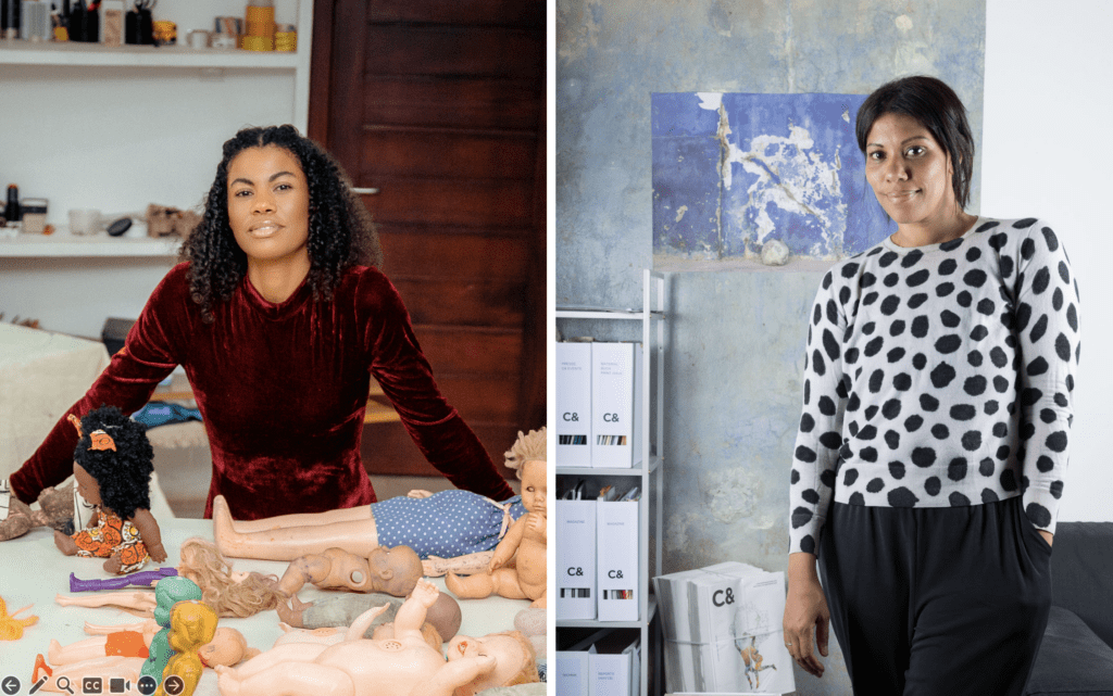 (left) Zohra Opoku, 2024 © Courtesy of the artist, Photo: So Fraiche Media; (right) Julia Grosse © Julia Grosse, Foto: B. Renter