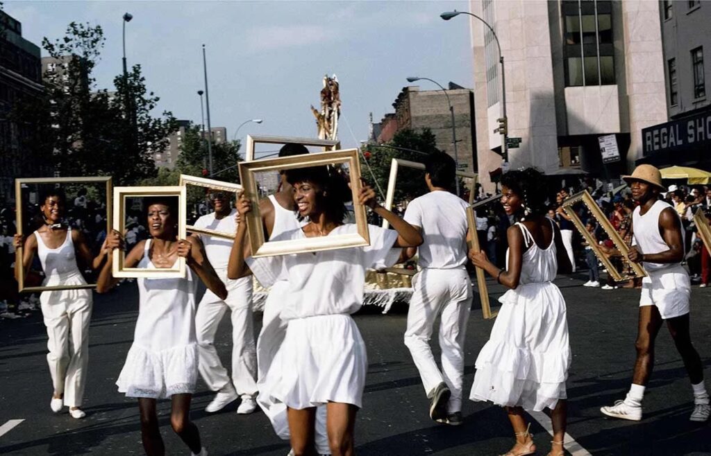 Lorraine O'Grady, Art Is. . . (Troupe Front), 1983/2009. Courtesy of the artist and Mariane Ibrahim (Chicago, Paris, Mexico City) © 2023 Lorraine O’Grady/Artist Rights Society (ARS), New York.