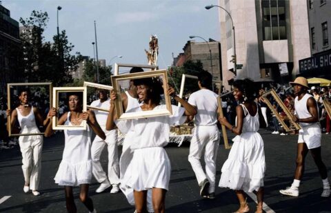 Lorraine O'Grady, Art Is. . . (Troupe Front), 1983/2009. Courtesy of the artist and Mariane Ibrahim (Chicago, Paris, Mexico City) © 2023 Lorraine O’Grady/Artist Rights Society (ARS), New York.