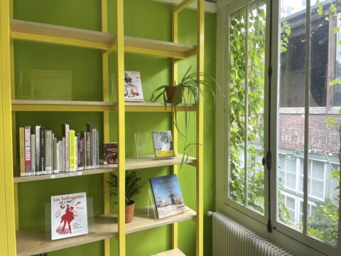 Inside the Library of AWARE in Paris. Photo: Keren Lasme.