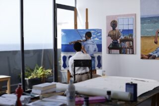 Nicolas Coleman
in his studio at Black Rock Senegal. Courtesy of Black Rock Senegal