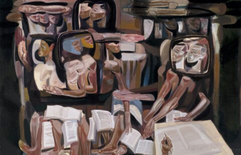 Tesfaye Urgessa, No country for young men, 31, 2024, oil on canvas. Copyright: Tesfaye Urgessa. Courtesy of Cheng-Lan Foundation and Saatchi Yates